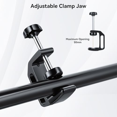 UTEBIT 1Pcs Aluminum Alloy C-Clamp for Desktop Mount Holder, 0.36-1.2 inch | Aluminum Universal Table Clamp with 1/4 and 3/8 Thread Hole, Desktop DSLR Mount for Shelves, Desk, Rods, Camera - size: 0.36-1.57 inch