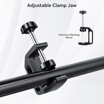 UTEBIT 1Pcs Aluminum Alloy C-Clamp for Desktop Mount Holder, 0.36-1.2 inch | Aluminum Universal Table Clamp with 1/4 and 3/8 Thread Hole, Desktop DSLR Mount for Shelves, Desk, Rods, Camera - size: 0.36-1.57 inch