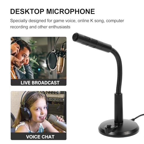 HOMSFOU USB Microphone Desktop Microphone for Computer and Laptop Adjustable Angle Mic with Stable Pedestal for Game Voice Chat Live Streaming Podcasting Computer Accessory