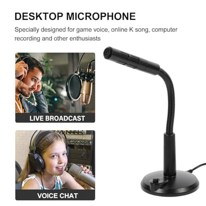 HOMSFOU USB Microphone Desktop Microphone for Computer and Laptop Adjustable Angle Mic with Stable Pedestal for Game Voice Chat Live Streaming Podcasting Computer Accessory