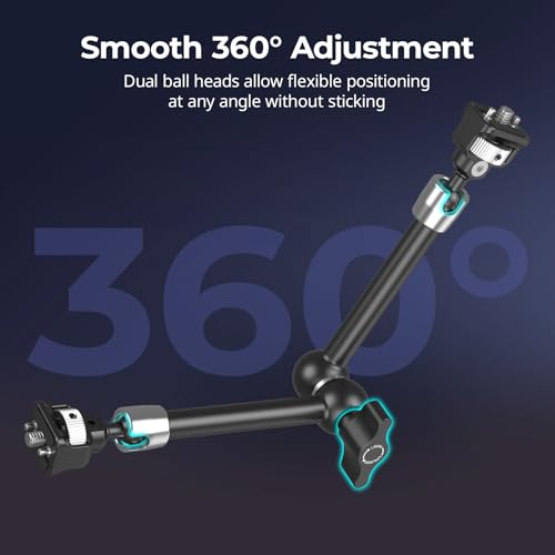 SMALLRIG 11'' Magic Arm with 1/4"-20 Screws & Spring-Loaded Pins, 1.5kg Load Capacity, 360° Dual Ball Head, Non-Slip Design for Cameras/Lights/Monitors/Mics/Phones – 5309 - style: 1-Pack (Upgraded Version)