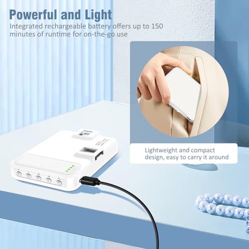 ALTSON 60 LED Portable Selfie Light Video Conference Lighting with Clip & Camera Tripod Adapter Rechargeable 2200mAh CRI 97+, 9 Light Modes for Phone iPhone Webcam Laptop Photo Makeup - color: Pearl White