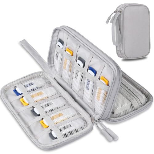 Lacdo USB Flash Drive Case Thumb Drive Holder Case Organizer Portable Electronic Accessories Storage Bag for SanDisk/SamData/Samsung USB Flash Drives Jump Drive Memory Stick, SD Card, Cable, Gray - color: Gray, size: Small