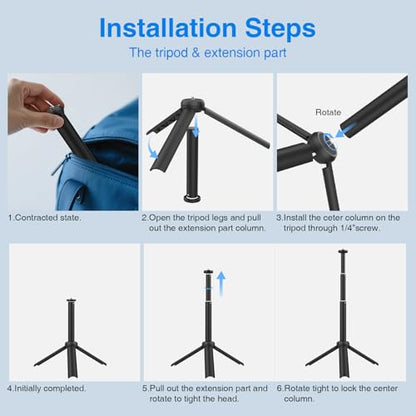 Unicucp Led Video Light Panel Light with Extendable Tripod, 4000mAh Rechargeable Camera Lighting, 2500K-8500K Photo Light for Outdoor Indoor Photography Live Streaming Zoom Calls Video Recording