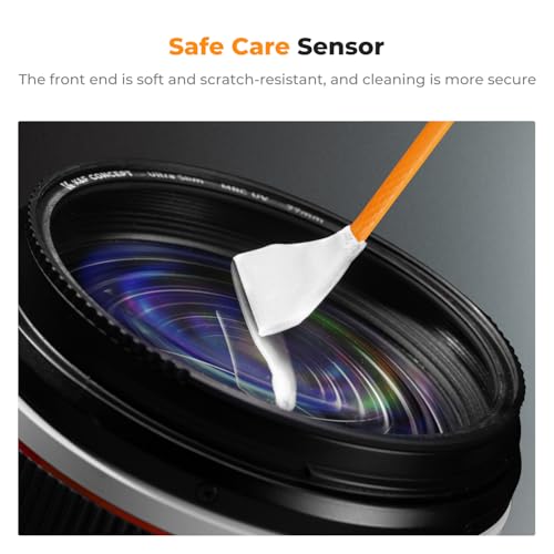 K&F CONCEPT 24mm Full Frame Sensor Cleaning Swab*6 + 20ml Sensor Cleaner, DSLR SLR Digital Camera CMOS and CCD Sensor Cleaning Swab Kits for Nikon Sony Canon Camera Clean - size: 24mm