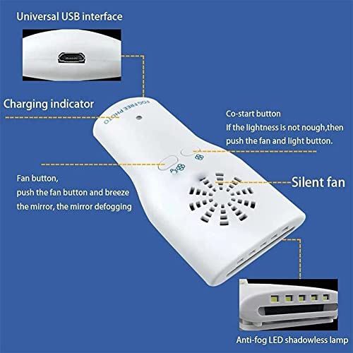 Dental Photography Mirrors Anti-Fog Intraoral Mirrors with LED Handle, Double-Sided Reflector Orthodontics Mirror Dental Care Kits
