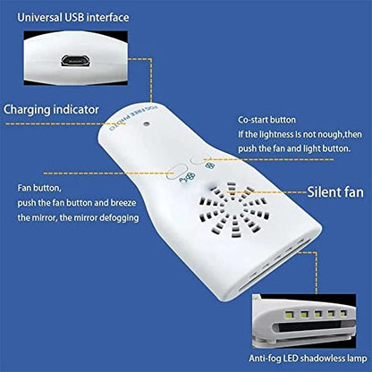 Dental Photography Mirrors Anti-Fog Intraoral Mirrors with LED Handle, Double-Sided Reflector Orthodontics Mirror Dental Care Kits