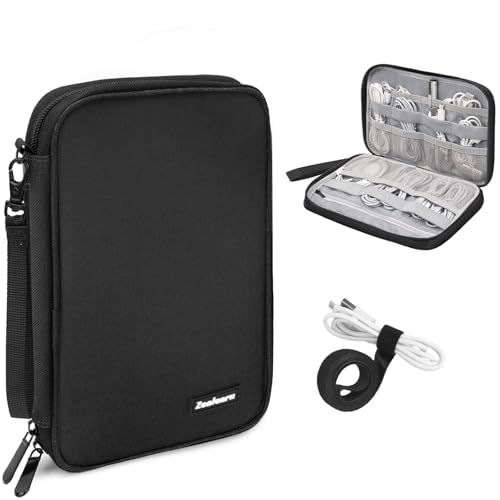 Cord Organizer Travel, Cable Bag, Electronics Organizer Travel Case, Tech Carrying Pouch, Charger Carrying Case, Tech Gifts, Black 11B