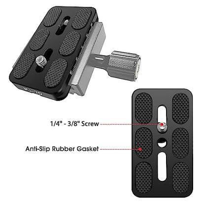 Manbily Camera Quick Release Ball Head (70x38mm) 1/4" Screw Universal Metal Arca Swiss Quick Release Plate Tripod Adapter Mount QR Plate for DSLR Camera (PU-70)