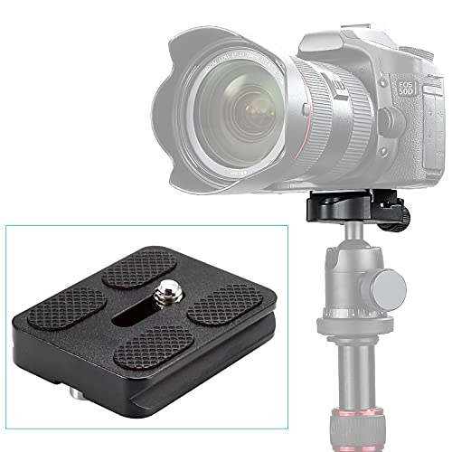 Neewer Pack of 2 PU-50 50 mm Universal Metal Quick Release Plate with 1/4 Inch Screw, Compliant with Standard for Camera Tripod Ball Joint (Black) - style: QS-PU50(2-Pack)