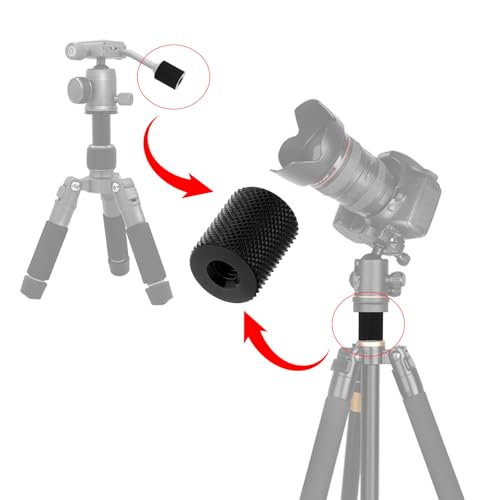 4 Pcs Double Female Thread Tripod Cylinder Adapter Screw 1/4 to 1/4 with Center 1/4-20 Thread Photography Equipment Camera Tripod Nut Accessories Suitable for Electric Rails and Light Stands