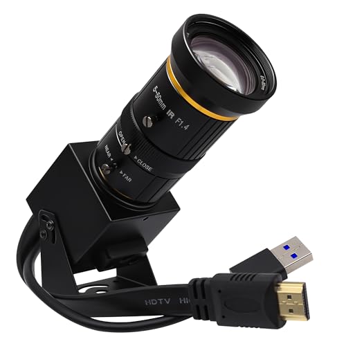SVPRO HDMI USB Camera 4K 60fps USB3.0 Streaming Webcam with Zoom 5-50mm Telephoto Lens,10X Optical Zoom Industrial Microscope Camera H.264 Video Camera for Computer,Raspberry Pi,Monitor - color: Camera with 5-50mm Lens