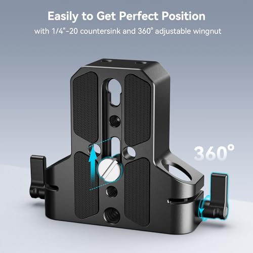SMALLRIG Camera Base Plate with 15mm LWS Rod Rail Clamp, Baseplate for Sony A6500 A6600 A6300, for Canon R5 R6, for Sony A7SIII / A7III, Both for Cameras & Cages - style: Base Plate