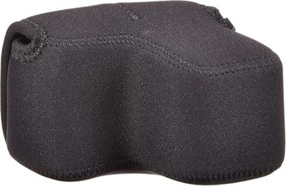 OP/TECH USA Soft Pouch – Compact digital camera case, lightweight accessories pouch, sleek neoprene sleeve for DSLR, perfect for backpacks & travel – durable protection in style D-Offset | Black - color: Black, style: D-offset