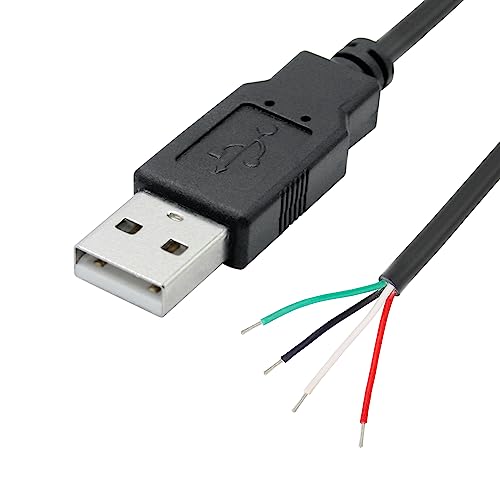 2Pcs Short USB A Male 4 Pin Bare Wire 11inch,USB 5V/2A 4 Pin Pigtail Open End Power and Data Cable,for USB Equipment Installed or Replacement Repair DIY Cable - style: USB A Male - 2Pcs