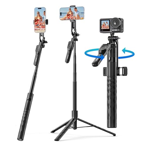 ORICO 69" Phone Tripod, Selfie Stick Tripod for iPhone with Wireless Remote Control, 360° Rotatable Phone Holder for Vlogging, Video Recording, Extendable Stand for Cell Phone Camera GoPro - size: 69''