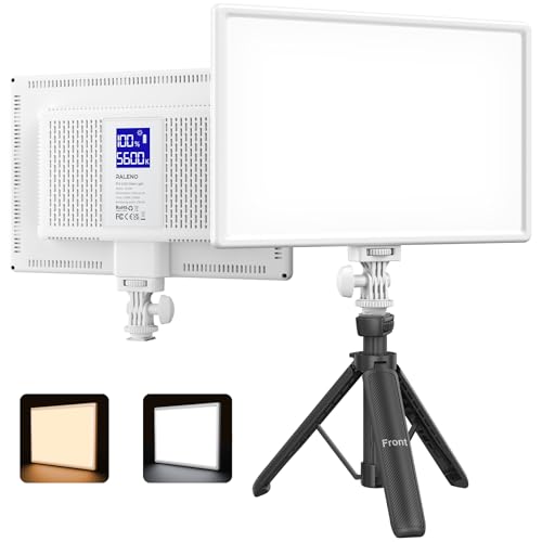 RALENO Led Video Light, Built-in 8000mAh Battery 2500-6500K CRI95+ 0-100% Brightness Adjustment on Camera Light, for Vlog Lighting Video Conference YouTube Studio Photography - color: White