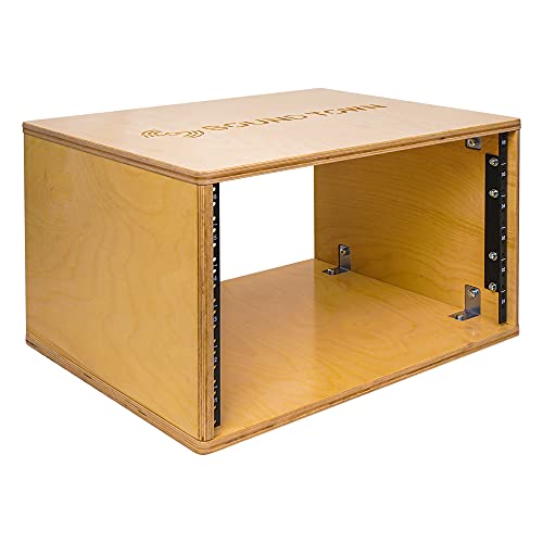 Sound Town DIY 6U Studio Rack with Solid Baltic Birch Plywood, Golden Oak, Assembly Required (SDRK-Y6) - color: Golden Oak, size: 6U