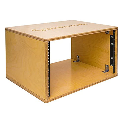 Sound Town DIY 6U Studio Rack with Solid Baltic Birch Plywood, Golden Oak, Assembly Required (SDRK-Y6) - color: Golden Oak, size: 6U