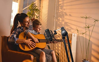 SUUNTOK Microphone Shock Mount Universal Mic Holder Spider Recording Mic Shockmount Stand Compatible with Many Condenser Mics Like Rode NT1-A NT2-A Procaster AT2020 MXL 990 770 U87 (Black) - style: Black Compatible with AT2020