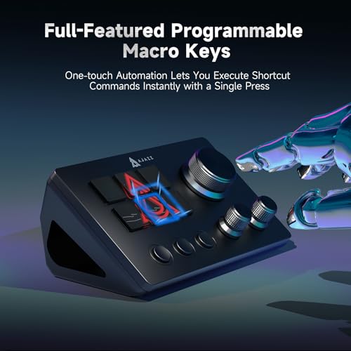 AJAZZ Macro Keypad Stream Controller Deck Gaming Streaming Shortcut Keyboard, 6 Programmable Keys Customizable Visual AI Pad USB Soundboard for YouTube, Desk Office Setup, Laptop, PC, Mac [Macintosh] - color: AKP03 Black