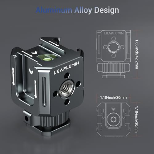 Triple Cold Shoe Mounts Adapter, 3/8'' Screw Hole to 1/4'' Screw Hole, Aluminum Alloy Hot Shoe Extension Bracke for DSLR Camera Flash Light, Monitor, Microphone-Gray - color: Gray