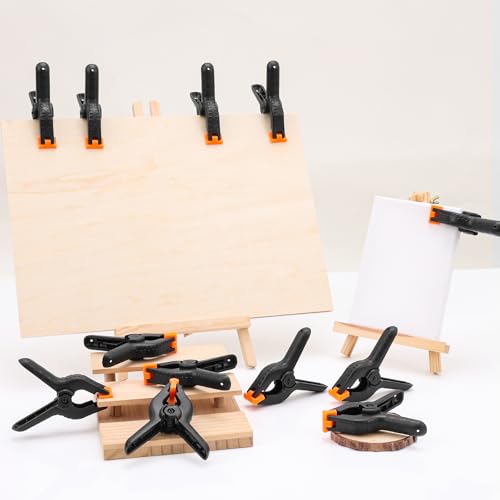 20 Pack 4.5 inch Plastic Spring Clamps, Black Heavy Duty Clips, Backdrop Clips, Woodworking Clamps, Plastic Clamps for Crafts, Backdrop Stand, Woodworking, Photography - size: 4.5in-20P