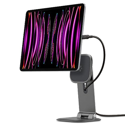 Spigen OneTap Easel Tablet Stand Designed for All iPad/Pro/Air/Mini Models Compatible with 8.3" / 10.9" / Pro 11" / 12.9" / 13" Premium Adjustable Multi-Angle Magnetic Stand - Space Gray - size: Multi-Angle Tablet Stand
