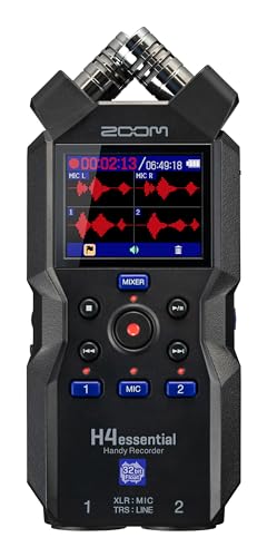 Zoom H4 Essential Handheld Recorder for Musicians, Podcasters & Filmmakers with Stereo Microphones, 2 XLR/TRS Inputs, 4 Tracks of 32-Bit Float Recording, & USB Audio Interface | 2 Xlr and Trs Combo Inputs with Phantom, USB-C 4-In/2-Out, SDXC Up to 1TB - s