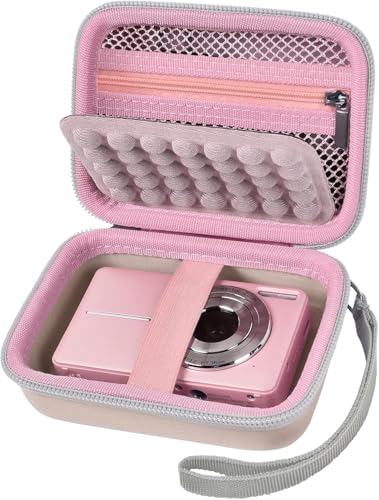 Digital Camera Case for CAMKORY/for Kodak Pixpro/for VAHOIALD/for Sony DSCW800 830/ for Canon PowerShot 180 190. Vlogging Cameras Storage Holder for Accessories (Box Only)-Pink - color: Pink