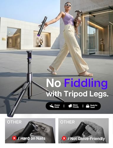 LISEN Tripod for iPhone 17 Pro Max Selfie Stick 67" 0.01s-Open with Remote | Perfect for Travel, Vlog, Live Stream, Video Recording, Photographic Lighting Booms & Stands for iPhone & Android