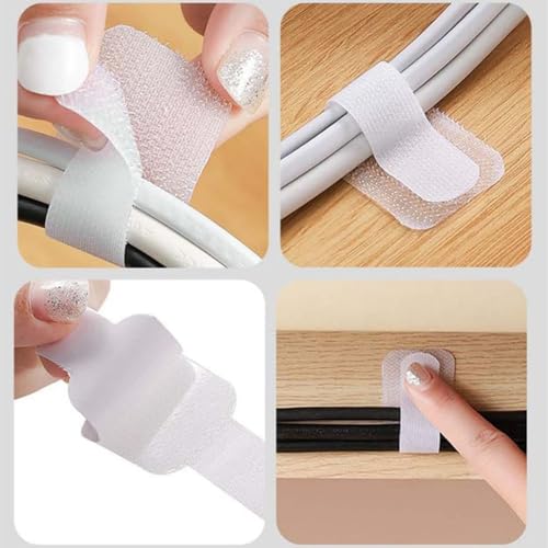 20PCS Cable Management Clips, Reusable Cable Management Organizer, Organizer in Home, Office, Kitchen, School - color: White