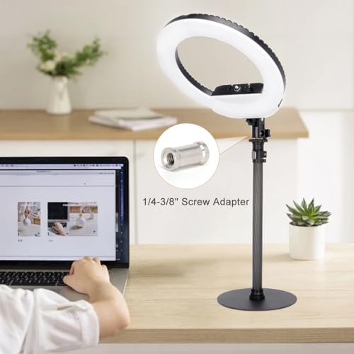 Koolehaoda Carbon Fiber Desktop Monopod Stand, 16"-28" Adjustable with Base | Heavy Duty Table Mount Extension Rod, for DSLR Camera, Webcam, Light, Live Streaming & Vlogging, Stable Base, Lightweight
