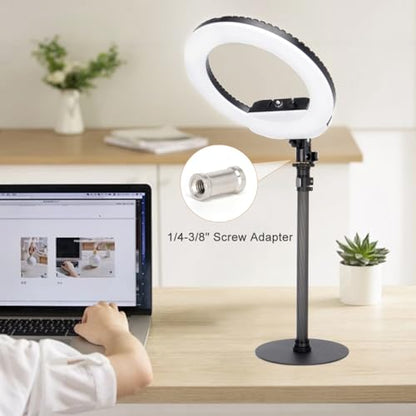 Koolehaoda Carbon Fiber Desktop Monopod Stand, 16"-28" Adjustable with Base | Heavy Duty Table Mount Extension Rod, for DSLR Camera, Webcam, Light, Live Streaming & Vlogging, Stable Base, Lightweight
