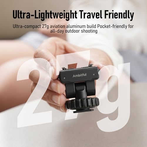 AMBITFUL IA03 Magnetic Quick Release Cold Shoe Ball Head Mount, Action Camera Adapter for Insta360 Cameras, Quick Swap Mini Camera Mount for DSLR, Camera Cage, Tripod and Video Rig - color: Cold Shoe Mount