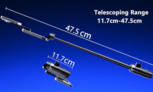 4 in 1 Magnetic Tripod Pocket Selfie Stick Extends to 1.5ft (47.5cm) Cell Phone Stand Portable Camera Grip Handle with Wireless Detachable Remote Control for Photograph/Live Streaming/Video