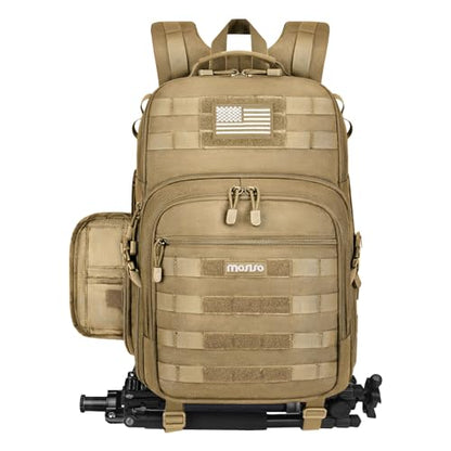 MOSISO Camera Backpack, DSLR/SLR/Mirrorless Tactical Camera Bag Case with Laptop Compartment Compatible with Canon/Nikon/Sony, Khaki - color: Khaki