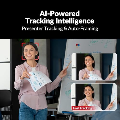 4K Dual Lens AI Conference Camera, Auto Framing & Presenter Tracking, 120° Wide Angle, 15x Zoom(3x Optical) PTZ + 1080P Panoramic, Individuals Gallery, USB & LAN Remote Control for Zoom/Teams Rooms