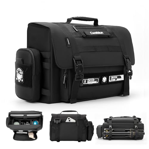 Cwatcun Camera Sling Bag, Waterproof Multifunction Photography Tactica Camera Crossbody Bag with Tripod Holder & Removable Accessory Bags for DSLR/SLR/Mirrorless Cameras - Medium - size: Medium
