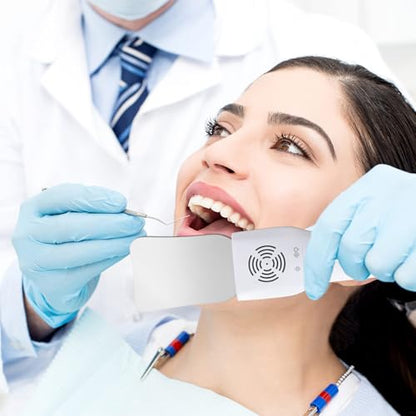 Fog-Free Dental Occlusal Photographic Mirror Device with 4 Rhodium Intraoral Reflective Mirrors for Dentistry, Anti-Fog Fan and LED Lighting Handle with Plated Glass Reflectors Oral Inspection Kit