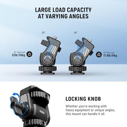 NEEWER Field Monitor Mount Holder with Cold Shoe 360° Swivel 180° Tilt Anti Twist Screw Compatible with Atomos Ninja 5" & 7" Camera Monitor, SmallRig Camera Cage, MA019 - style: MA019 w/Cold Shoe