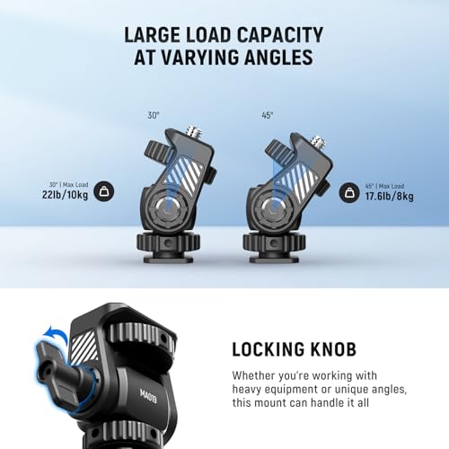NEEWER Field Monitor Mount Holder with Cold Shoe 360° Swivel 180° Tilt Anti Twist Screw Compatible with Atomos Ninja 5" & 7" Camera Monitor, SmallRig Camera Cage, MA019 - style: MA019 w/Cold Shoe