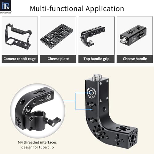 INNOREL CB2L ARRI Positioning Top Handle Extension Universal CNC Multi-Function Cheese Handle 90° Right Angle Fixture Handle 3/8" Screw Fixed for Camera Rabbit Cage Video Equipment Gimbal Stabilizer - size: CB2L