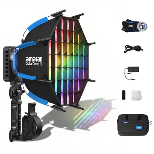 Amaran Ray 120c RGB LED Monolight, 120W Full Color COB Video Light with Octa Dome 30 Softbox for Travel, USB-C PD Power, IP54, OmniColor Engine, 2,300K-10,000K, App/NFC Control, Bowens Mount - color: Ray 120c