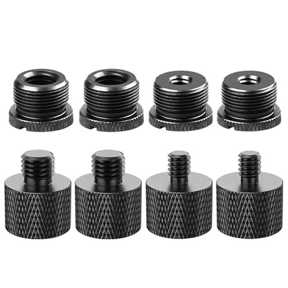 IXTECH Mic Stand Adapter Set 8 pieces Metal Microphone Stand Screw Thread Adapter 5/8 Female to 3/8 Male 3/8 Female to 5/8 Male 5/8 Female to 1/4 Male 1/4 Female to 5/8 Male Tripod Adapter - color: 7 ADAPTER