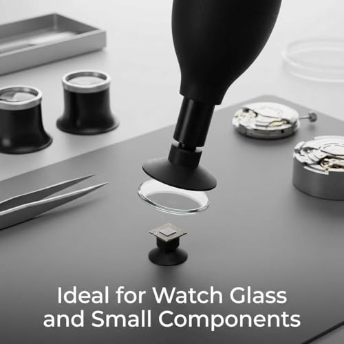 QWORK 8-in-1 Lens Sucker Kit | Interchangeable Anti-Static, ESD Conductive Silicone Suction Cup Set for Lens Repair and Cleaning, Watches & Electronics | Precision Cleaner Tool