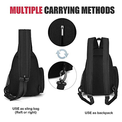 Cwatcun Sling Camera Bag, Camera Shoulder Crossbody Backpack, DSLR/SLR/Mirrorless Camera Case, Shockproof Photography Camera Chest Bag with Tripod Holder, Compatible with Canon/Nikon/Sony/Fuji - color: 1.0 Black