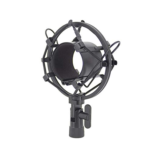 Etopars Microphone Shock Mount Mic Anti Vibration Suspension Studio Shock Mount Holder Clip 50mm for 48mm-60mm Diameter Condenser Mic Black - color: Black, size: For 46mm-60mm Diameter