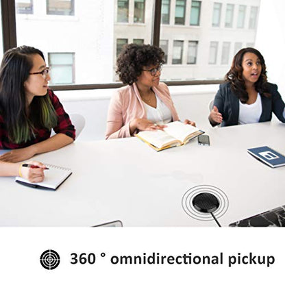 Conference Microphone 3.5mm Desktop Computer Mic for Computer Desktop and Laptop 360° Omnidirectional Condenser Mic for Online Meeting/Class, Skype, Recording, Chatting, Gaming