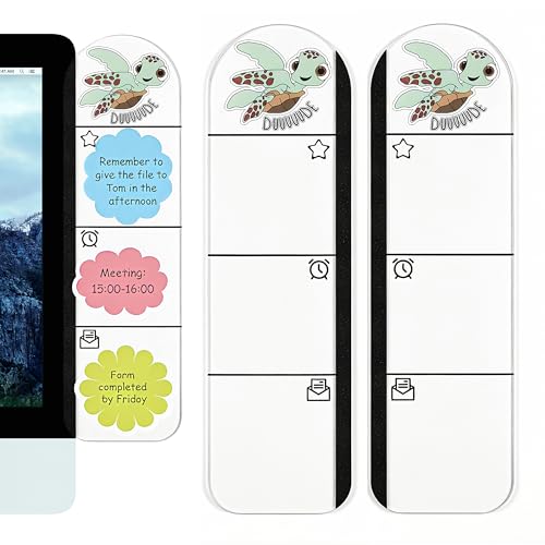 Funny Turtle Office Desk Accessories 2pcs Computer Monitor Memo Board Message Board Supplies for Home Desktop Decor - color: Funny Turtle